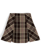 GRL check tweed box-pleated mini skirt [tu963], view 4 格紋粗花呢箱褶迷你裙
