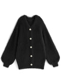 Jewel-Button Shaggy Knit Cardigan 寶石造型鈕扣毛絨針織開襟衫 [ws71] — image 4