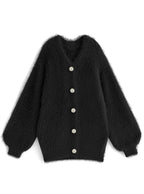Jewel-Button Shaggy Knit Cardigan 寶石造型鈕扣毛絨針織開襟衫 [ws71] — image 4