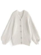 Jewel-Button Shaggy Knit Cardigan 寶石造型鈕扣毛絨針織開襟衫 [ws71] — image 6
