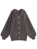 Jewel-Button Shaggy Knit Cardigan 寶石造型鈕扣毛絨針織開襟衫 [ws71] — image 7