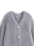 Jewel-Button Shaggy Knit Cardigan 寶石造型鈕扣毛絨針織開襟衫 [ws71] — image 15