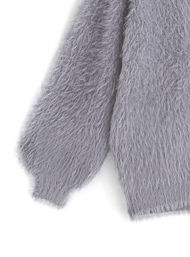 Jewel-Button Shaggy Knit Cardigan 寶石造型鈕扣毛絨針織開襟衫 [ws71] — image 16