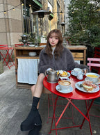 Platform Knit Mid-Calf Boots Black 黑色 – view 6