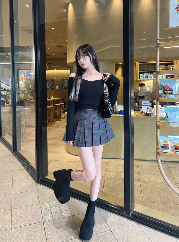 GRL platform heel sock ankle boots Black 黑色 8